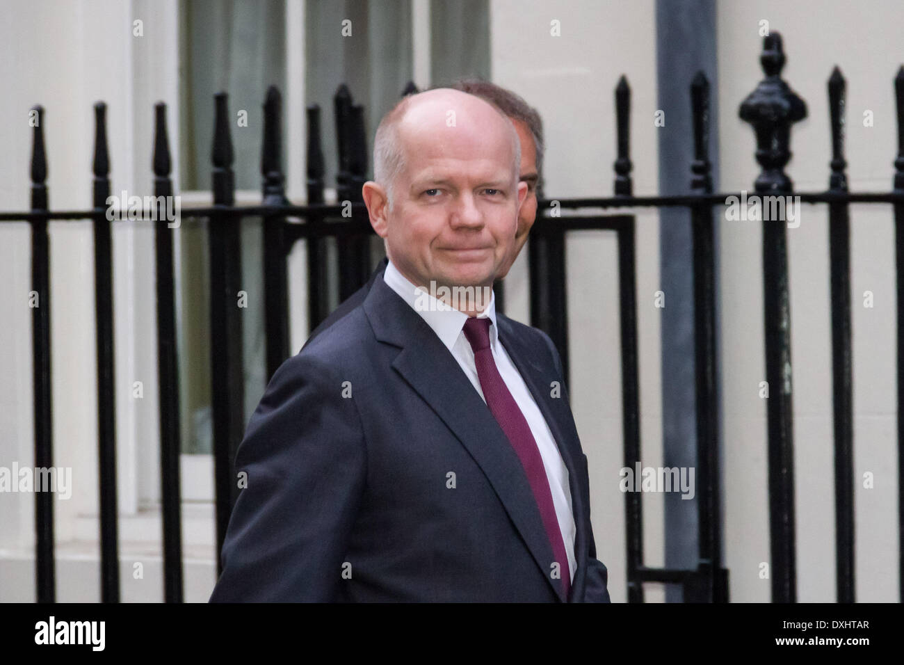 London, UK. 26th March 2014. Foreign secretary William Hague arrives at Downing Street in London before a meeting with Ukrainian UDAR party MP Vitali Klitschko. Credit:  Guy Corbishley/Alamy Live News Stock Photo