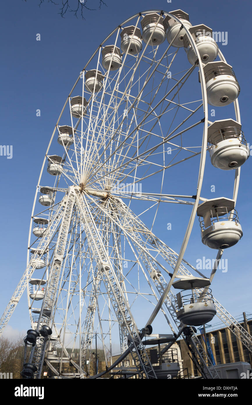 Big wheel in Victoria Square Bolton as part of the Christmas town centre attractions for Christmas 2013. Stock Photo