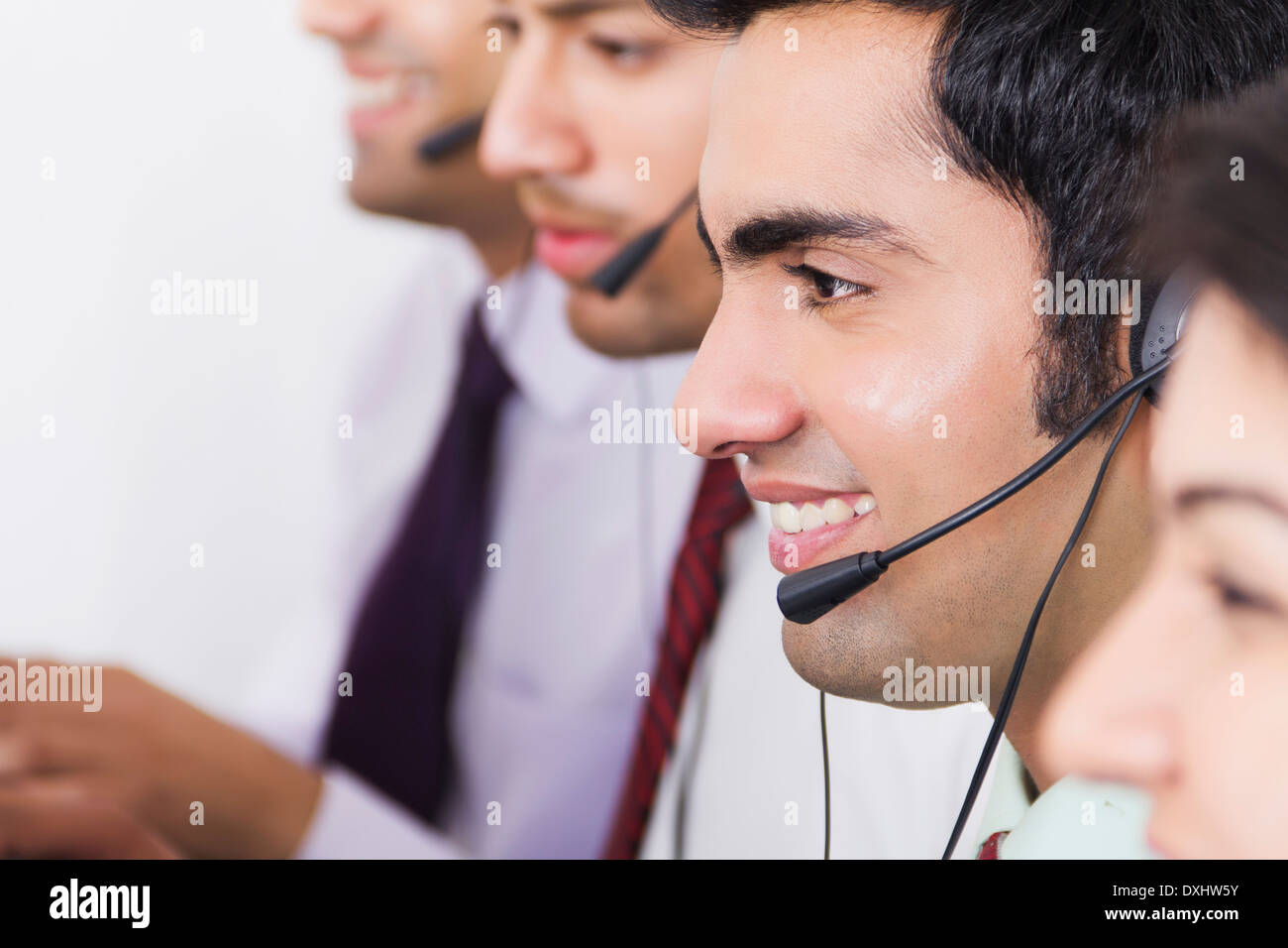 Indian Business People Working in  call centre Stock Photo