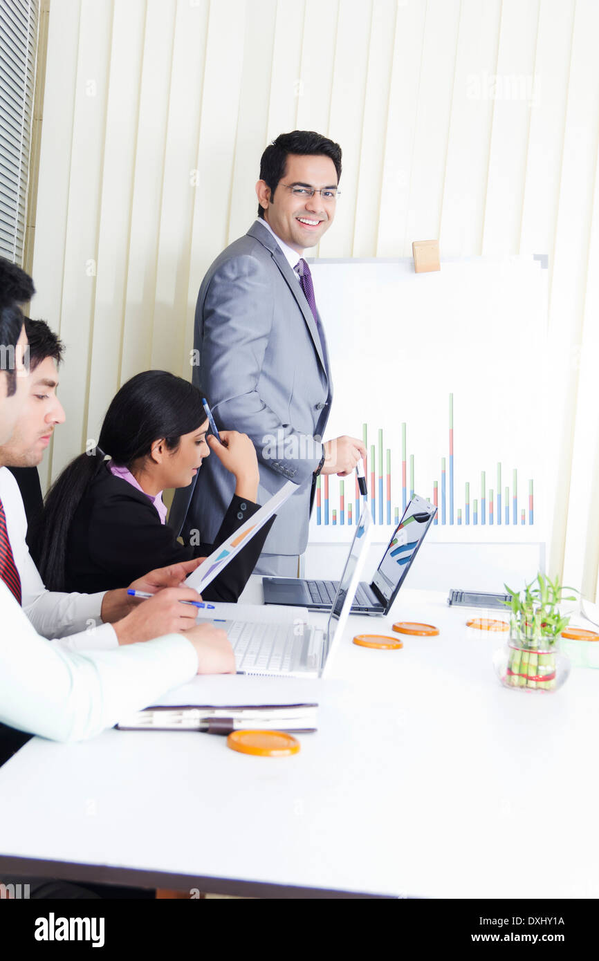 Indian Business People Meeting in Office Stock Photo