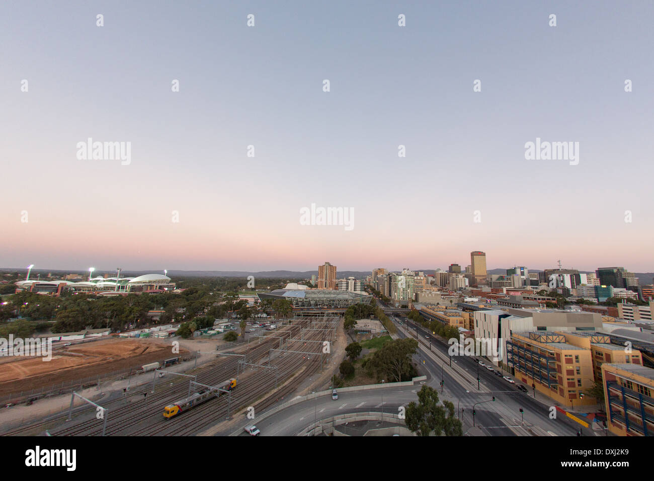A view of Adelaide City from an elevated position Stock Photo
