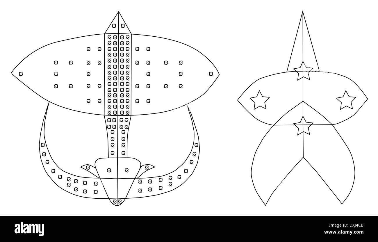 Illustration outline of kite Stock Photo