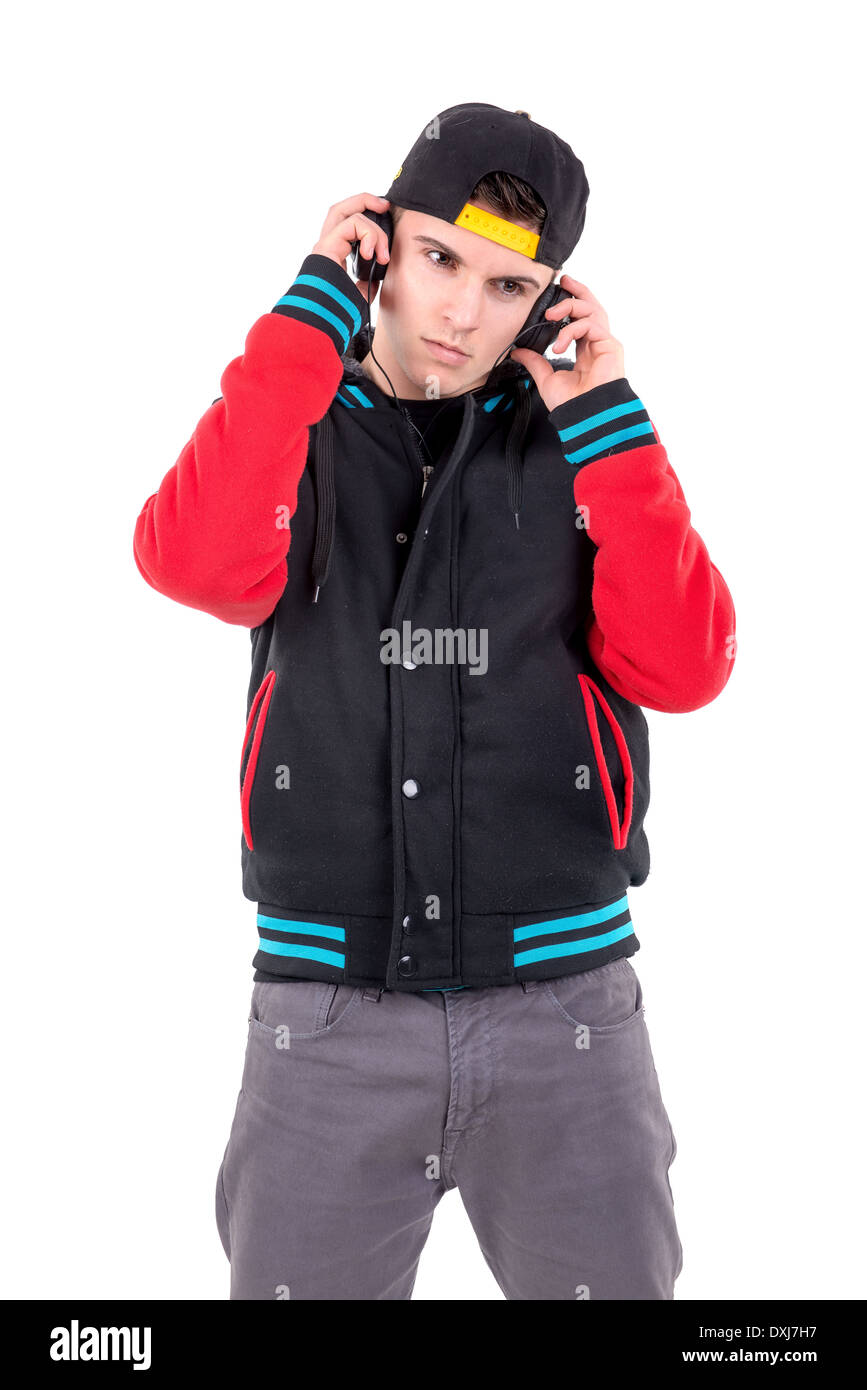 Casual young man posing isolated in white Stock Photo - Alamy