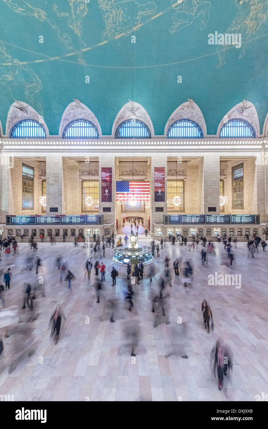 Blurred people walking outside Grand Central Terminal, New York City, New York, United States, Stock Photo