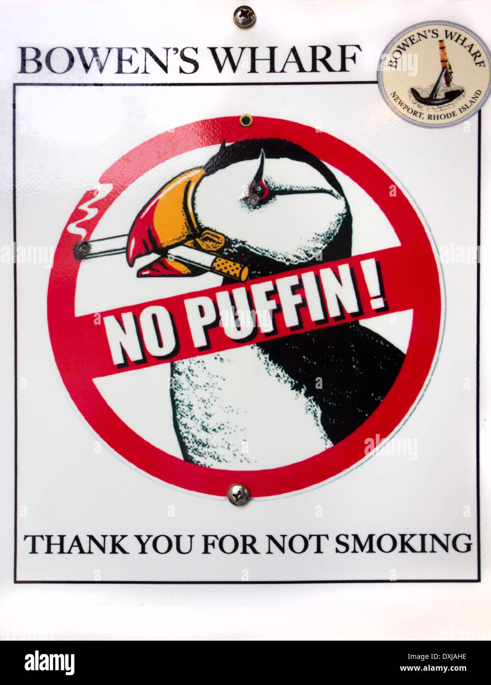 Amusing No Smoking sign in Newport Rhode Island USA Stock Photo
