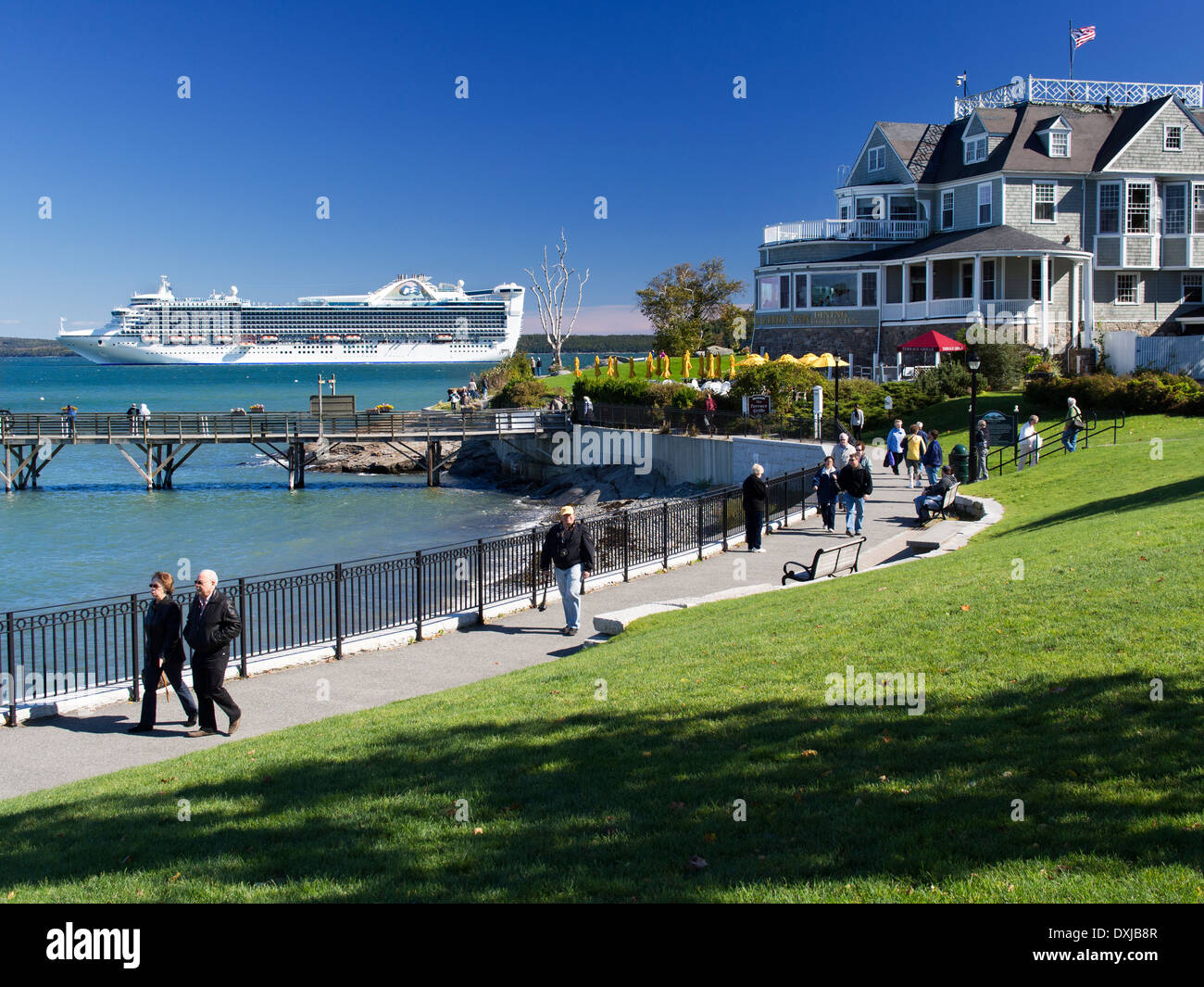 Cruise Liner Caribbean Princess moored off Bar Harbour Maine USA 10 Stock Photo