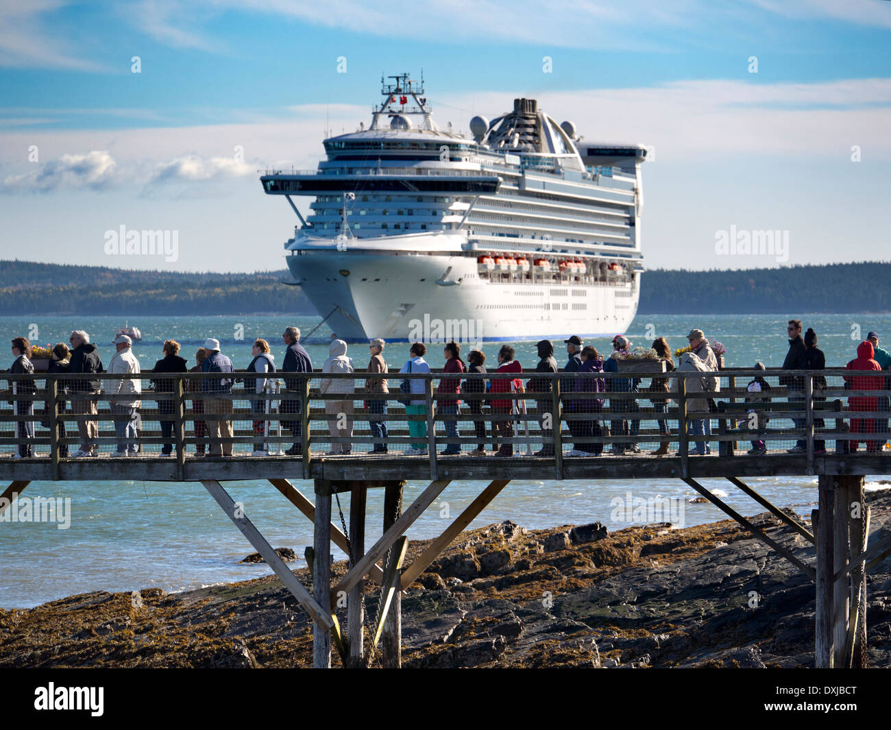 Cruise Liner Caribbean Princess moored off Bar Harbour Maine USA 9 Stock Photo