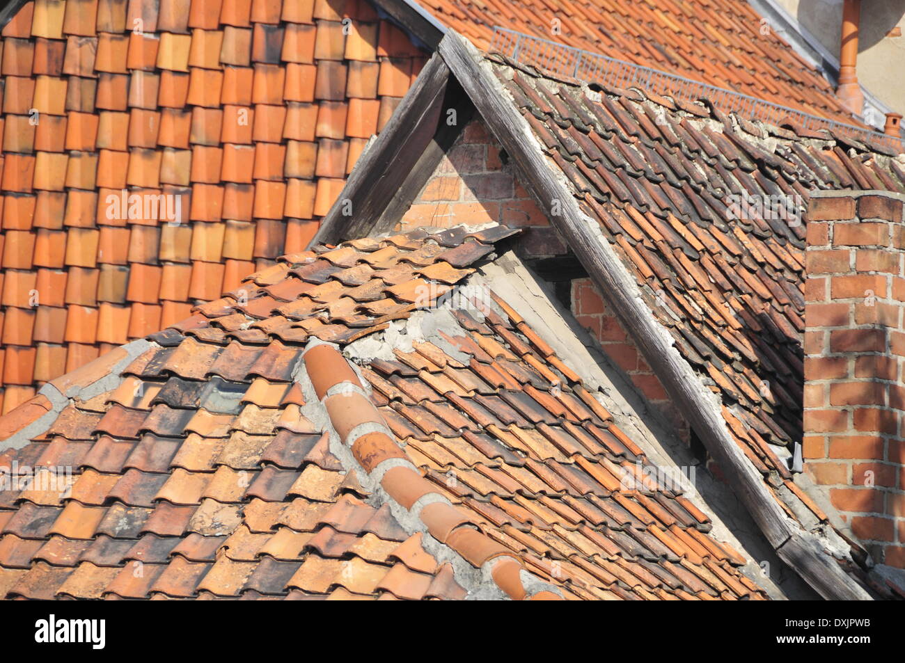 half-timbered houses - Quedlinburg - 14 March 2014. Stock Photo