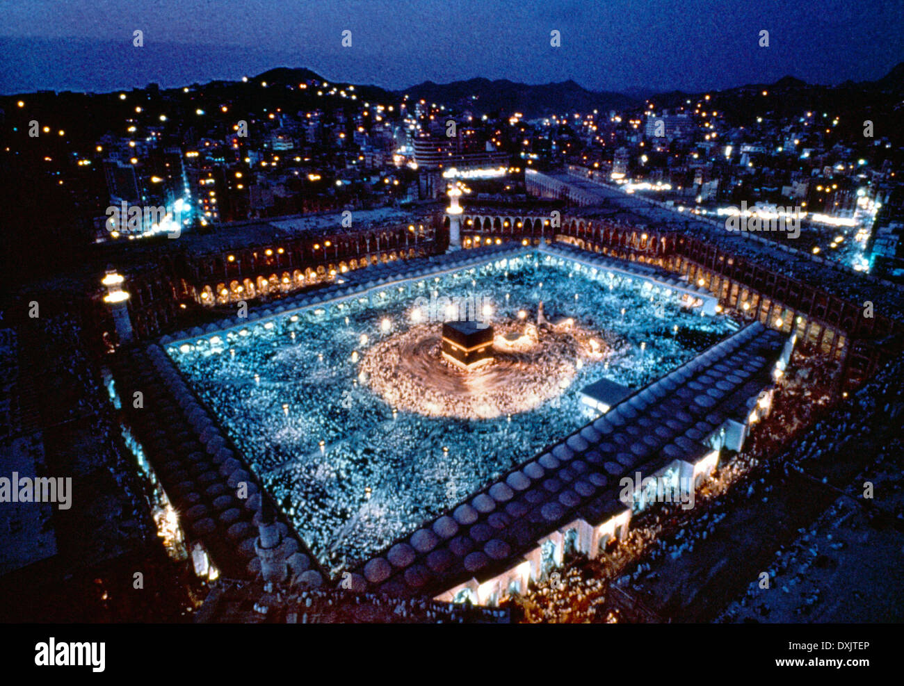 Makkah Saudi Arabia Hajj - Circumambulation Harem By Night Stock Photo