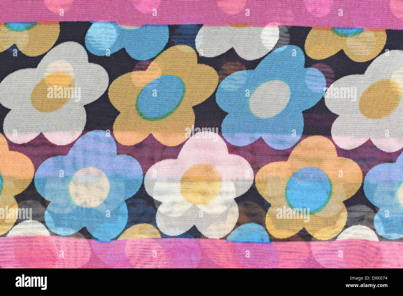 Flower pattern on fabric of scarf for the background. Stock Photo