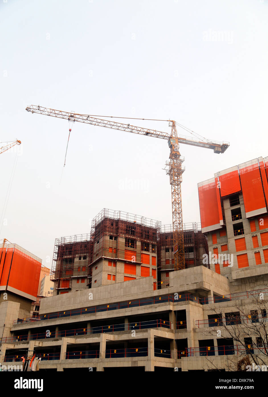 A construction site of an apartment in Seoul, South Korea Stock Photo