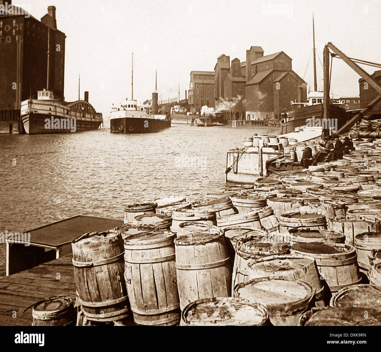 Erie Canal Buffalo USA early 1900s Stock Photo