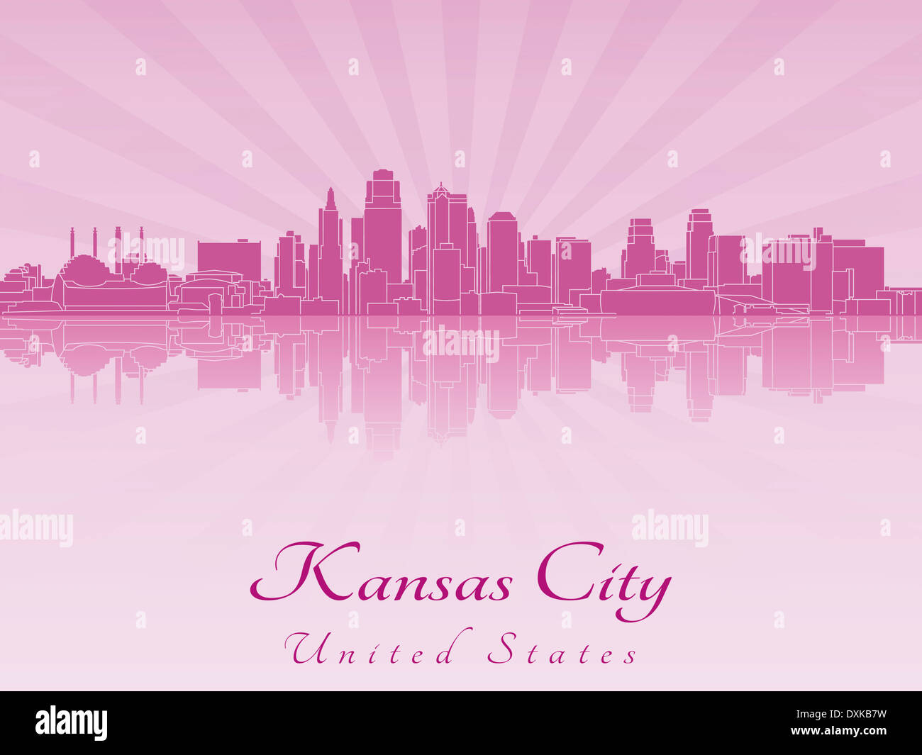 Kansas City skyline in purple radiant Stock Photo Alamy