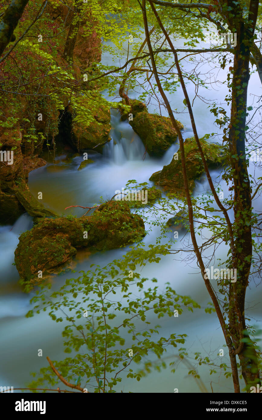 Urederra River, Urbasa Natural Park. Urederra river near its Source ...