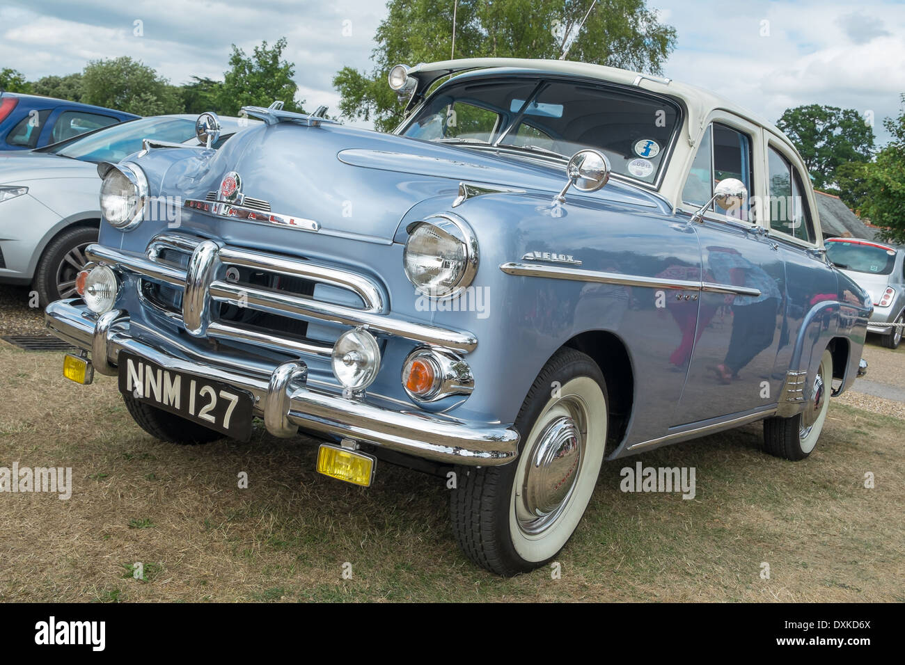 WINDSOR, BERKSHIRE, UK- Augsut 4, 2013: A Blue Vauxhall Wyvern Classic car on show at Windsor Farm Shop car show Stock Photo