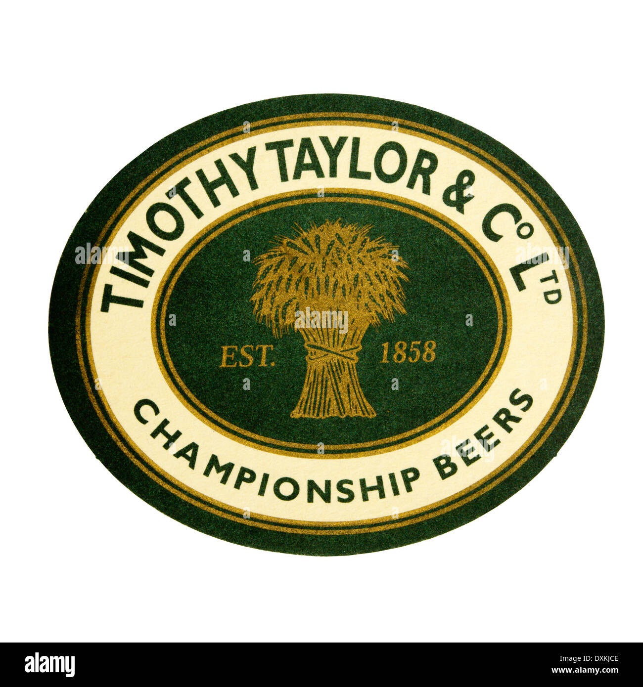 A beer mat advertising Timothy Taylor & Co Ltd Championship Beers. Stock Photo