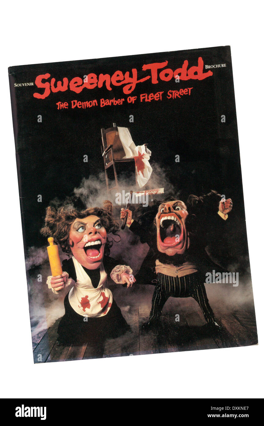 Programme for the 1980 production of Sweeney Todd by Stephen Sondheim at the Theatre Royal Drury Lane. Stock Photo