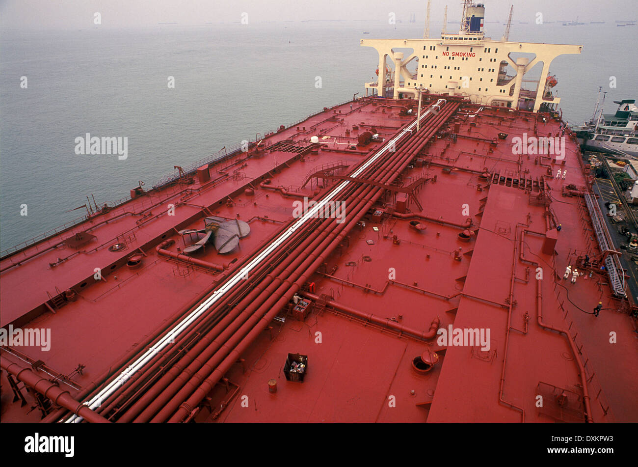Deck of world's largest oil tanker Stock Photo