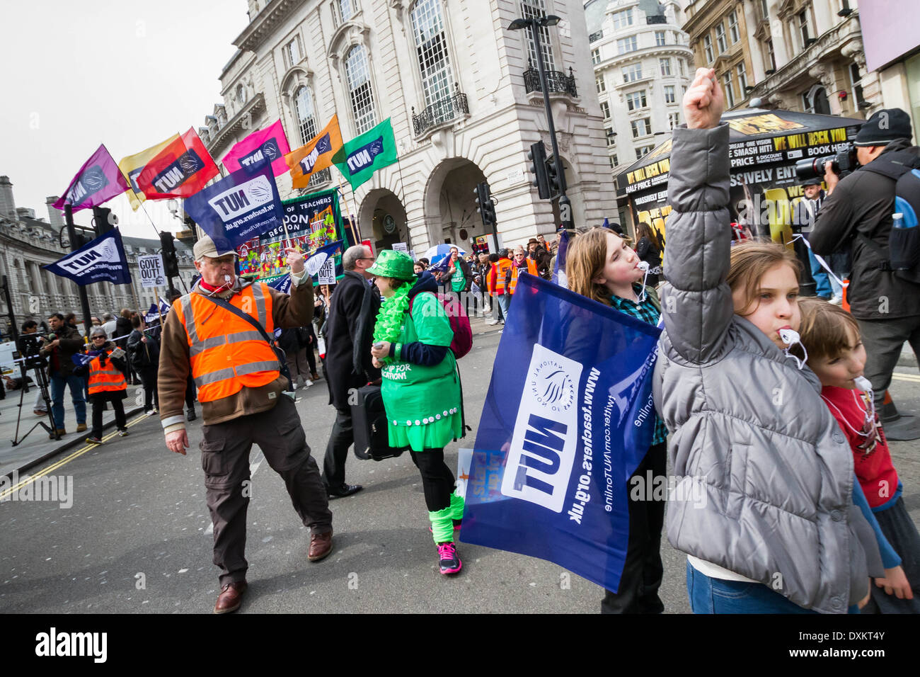 Thousands of Teachers March on NUT Strike Day in London Stock Photo