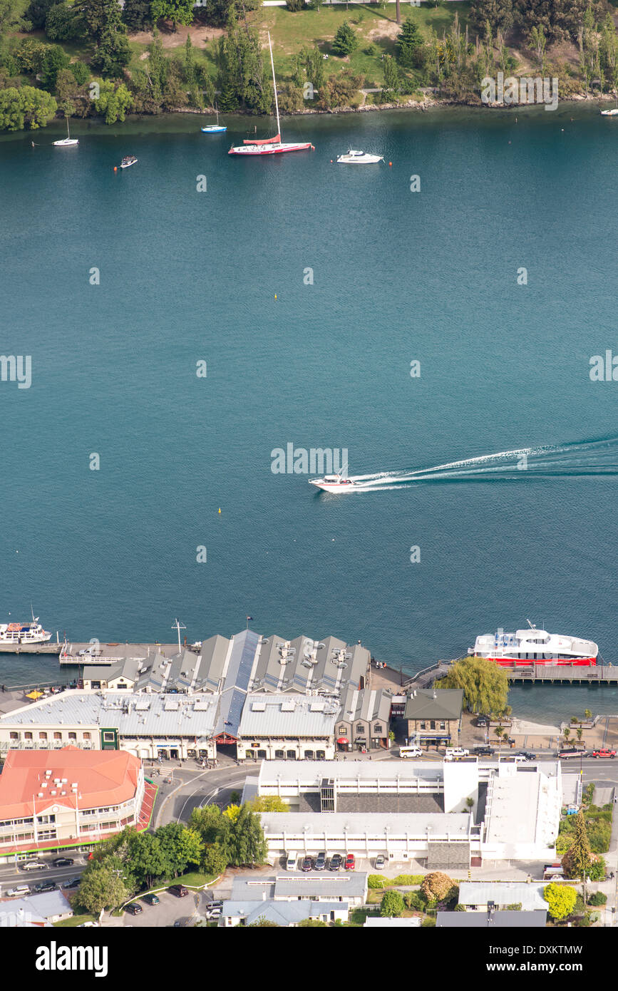 aerial view of Queenstown Bay Stock Photo Alamy