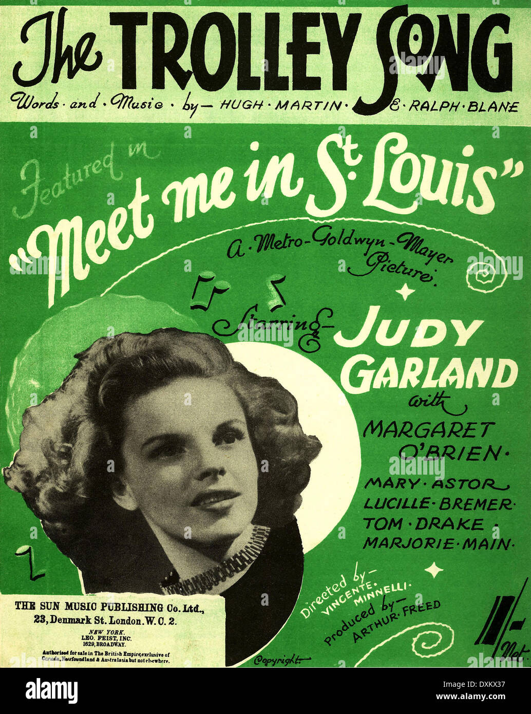 The Trolley Song Sheet From Meet Me In St Louis Stock Photo Alamy