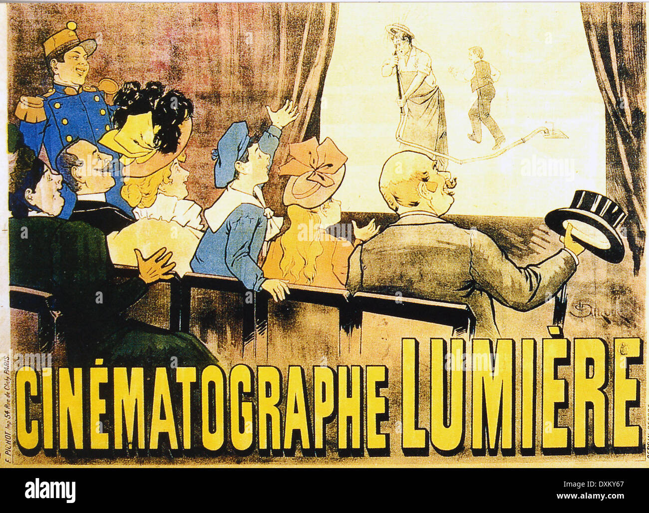 CINEMATOGRAPHE LUMIERE  POSTER ADVERTISING THE PERFORMANCES Stock Photo