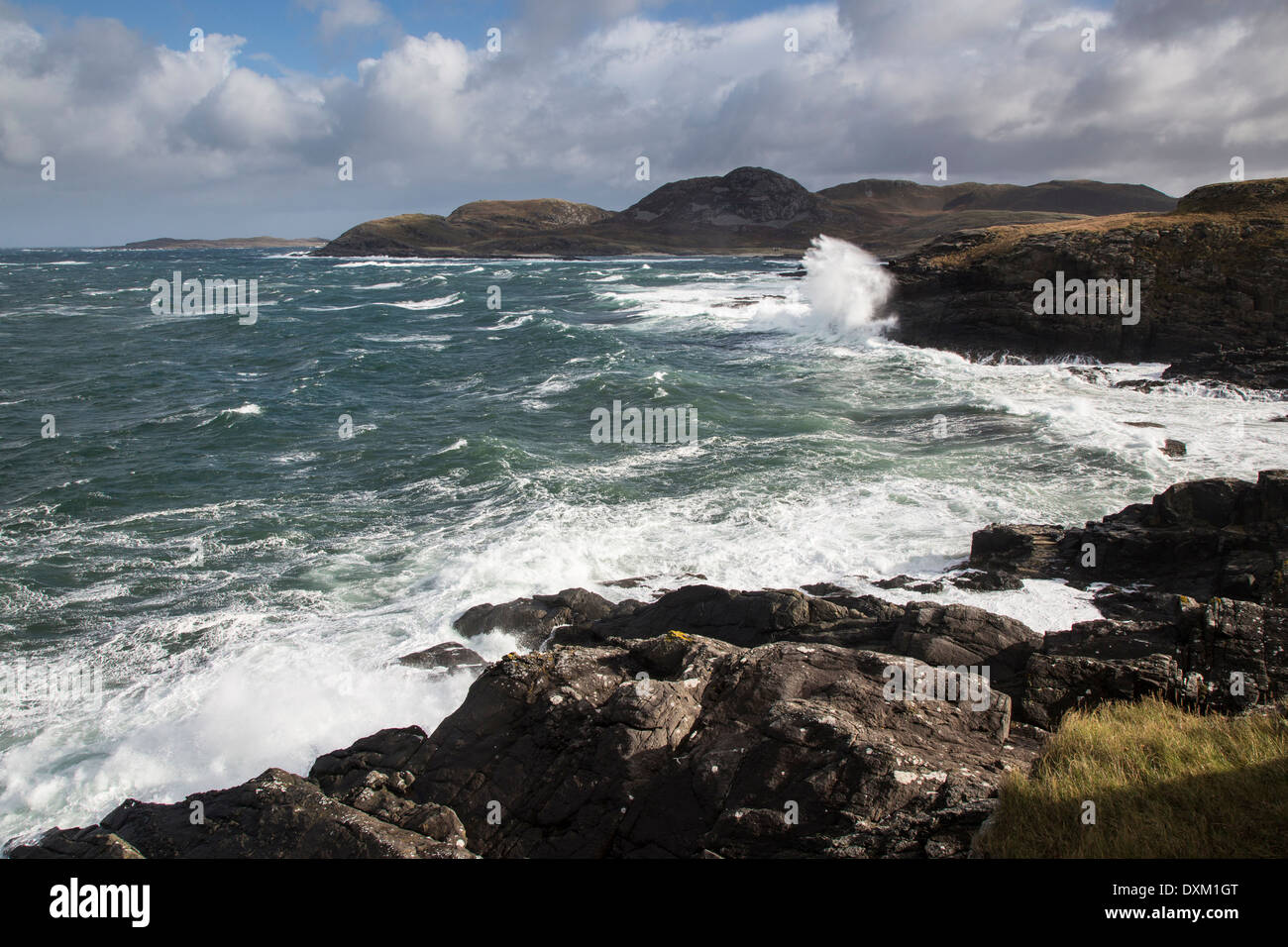 Rough sea at Point of Ardnamurchan, Scotland Stock Photo