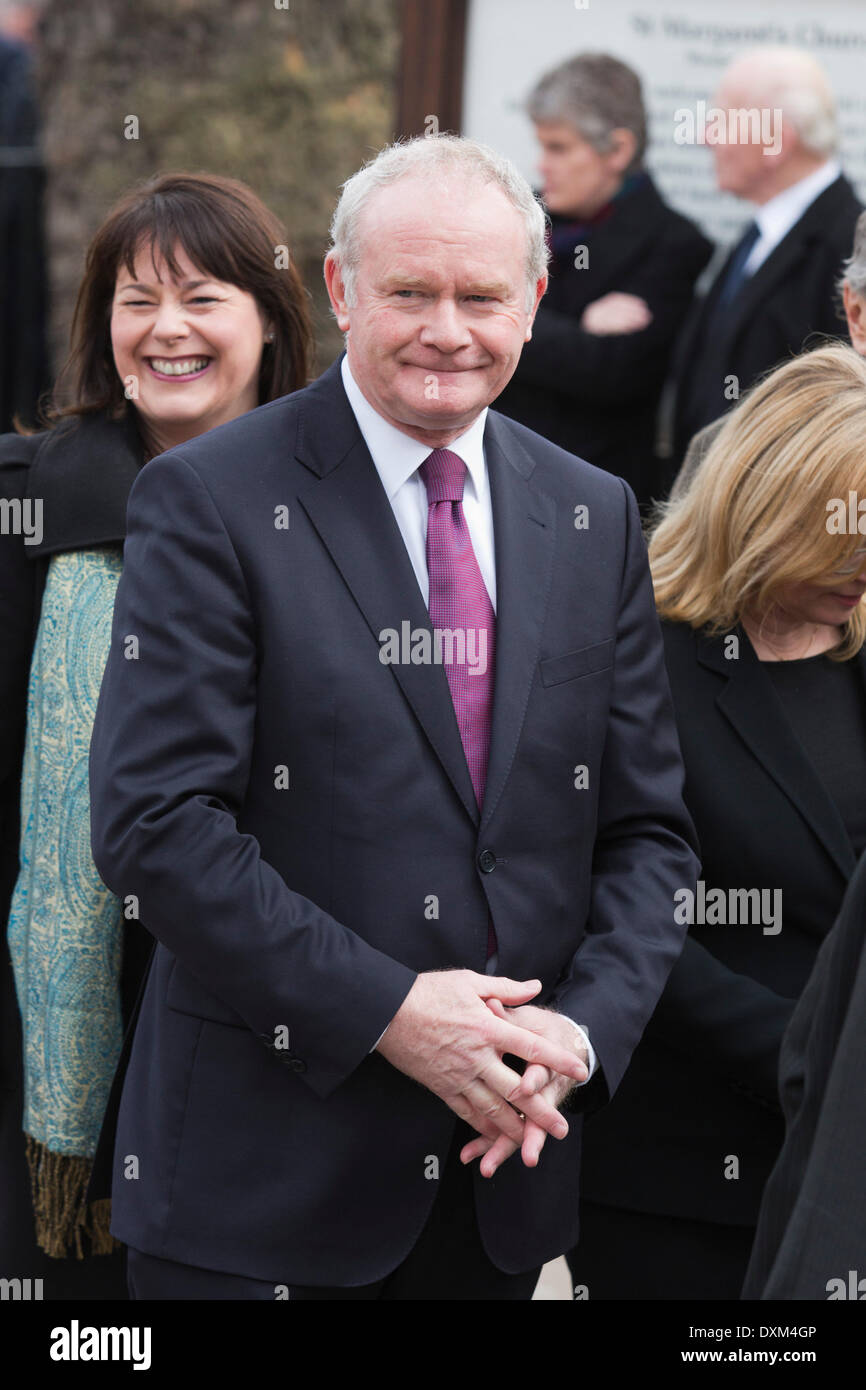 London, UK. 27th March 2014.  Northern-Ireland politician Martin McGuinness attends the Funeral. The Funeral of Tony Benn takes place at St Margaret's Church, Westminster Abbey, London, United Kingdom Credit:  Nick Savage/Alamy Live News Stock Photo