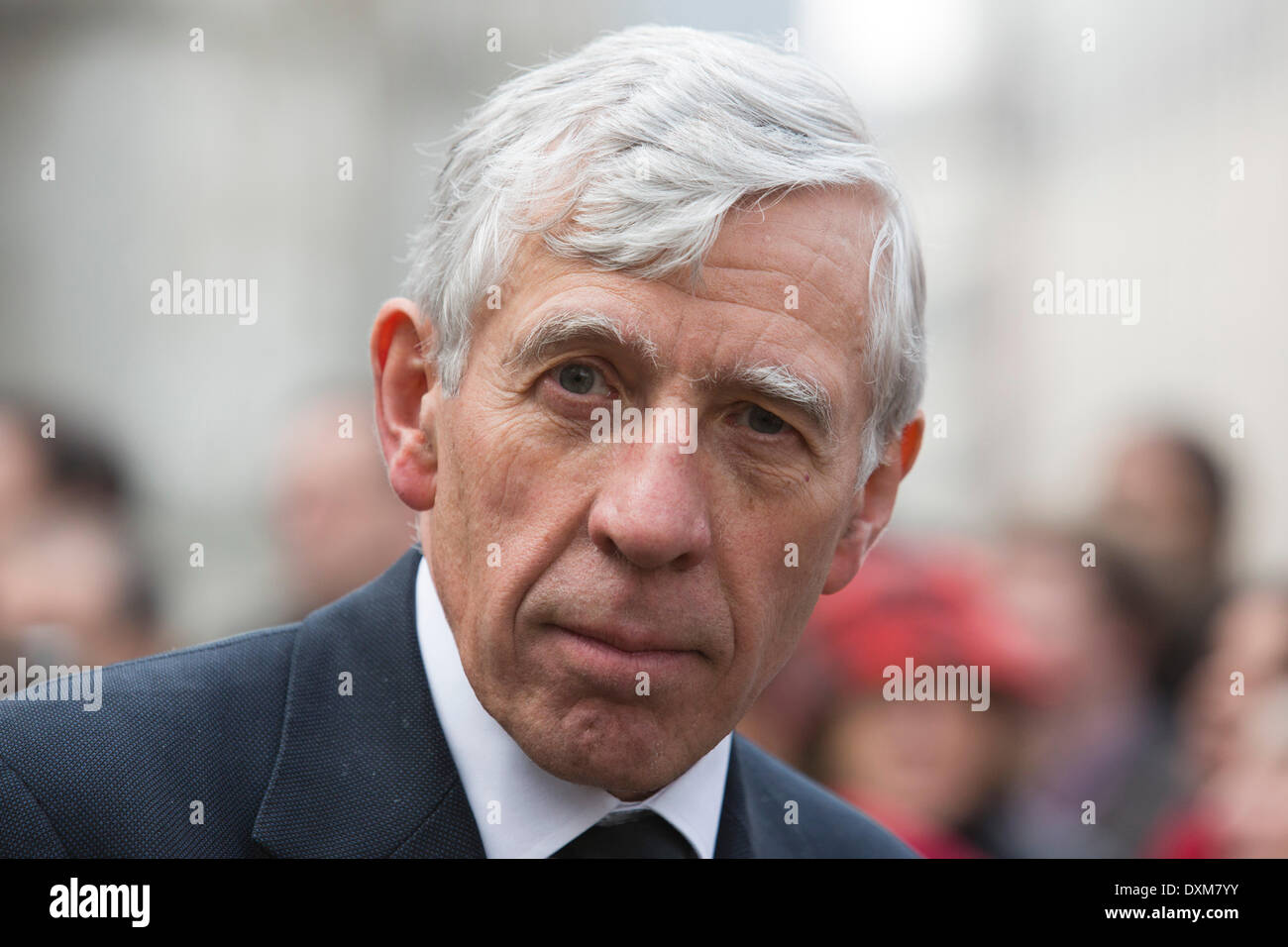 London, UK. 27 March 2014. Labour Party politican Jack Straw, former Foreign Secretary. Funeral service of Labour Politician Tony Benn at St Margaret's Church, Westminster Abbey, London, UK. Photo: Nick Savage/Alamy Live News Stock Photo