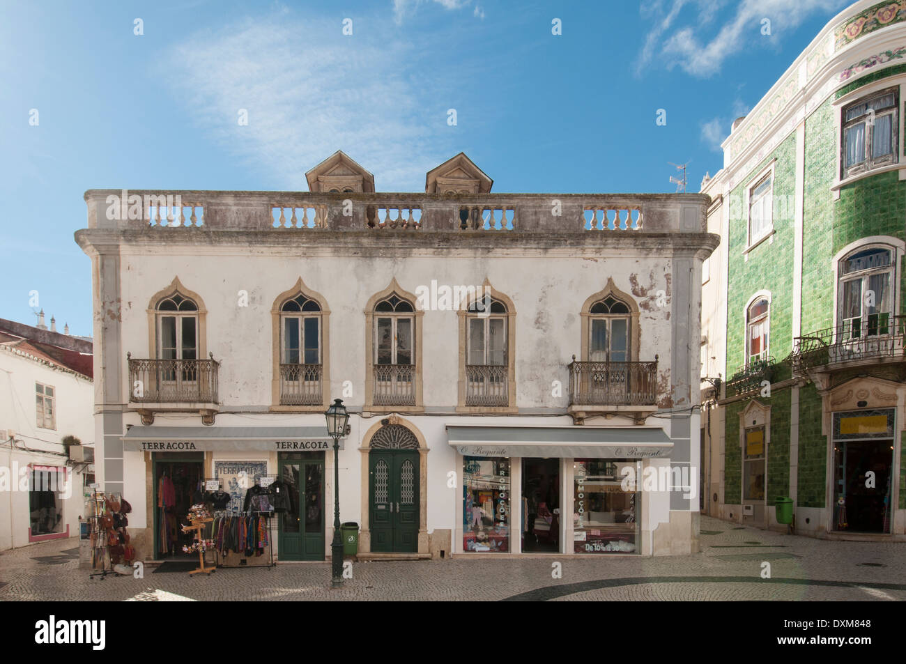 shops and buildings in the old town, lagos, Portugal Stock Photo Alamy