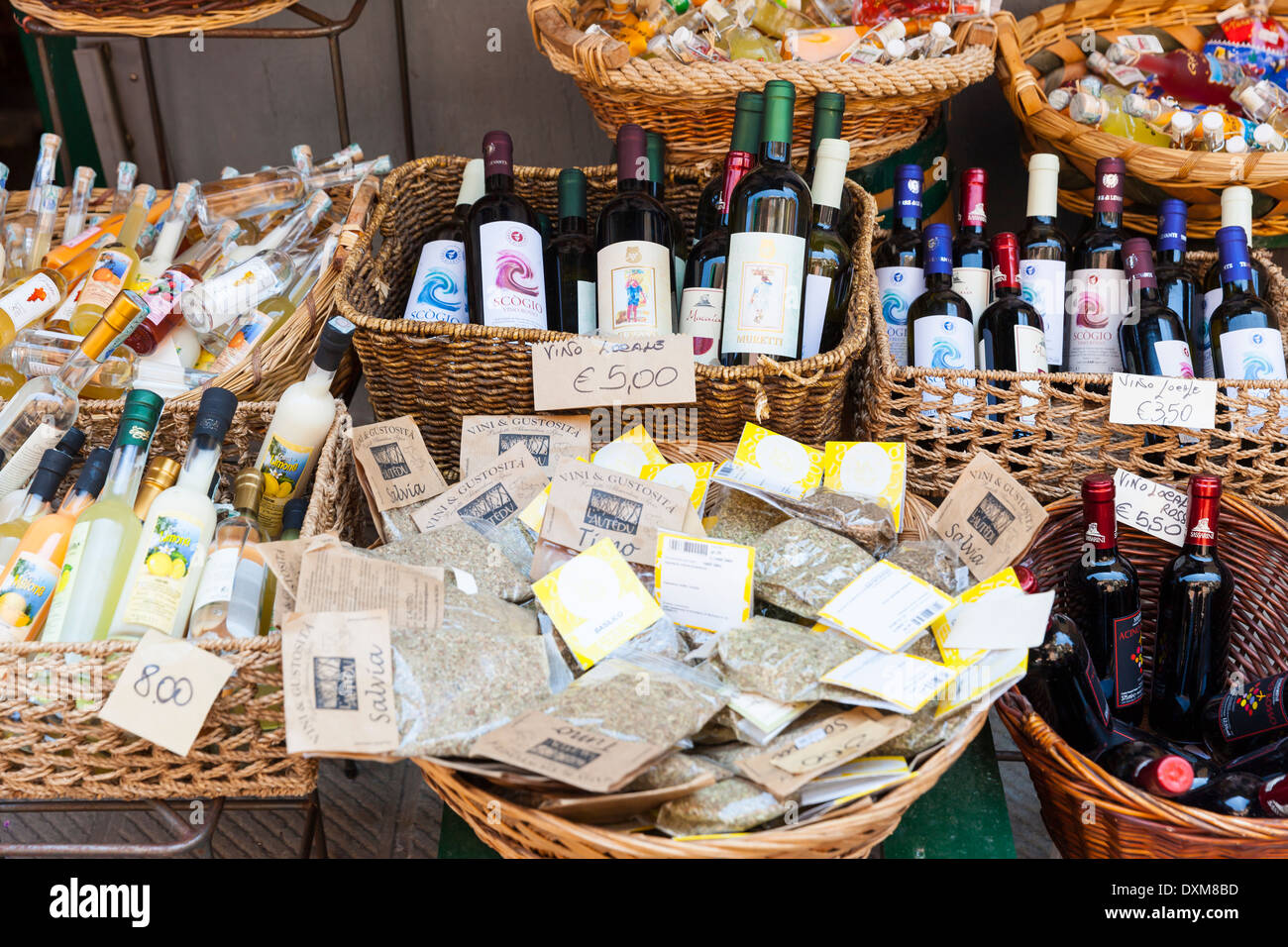 Italy, Liguria, La Spezia, Cinque Terre, Manarola, shop offering Stock