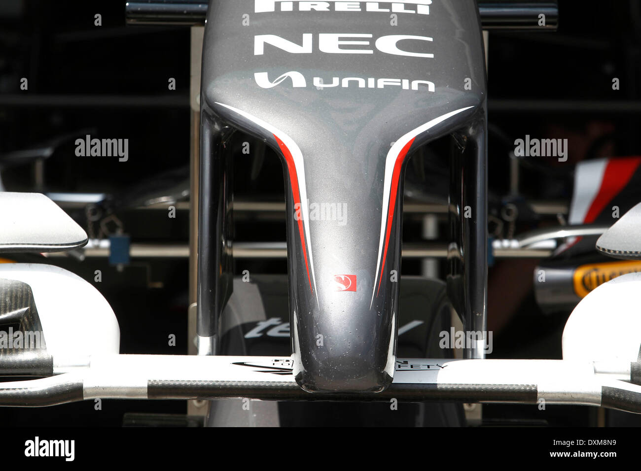 Sepang International Circuit, Kuala Lumpur, Malaysia. 27th March, 2014. Motorsports: FIA Formula One World Championship 2014, Grand Prix of Malaysia, technical detail, front wing, Credit:  dpa picture alliance/Alamy Live News Stock Photo