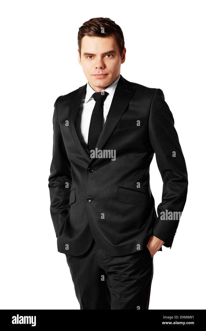 Portrait of young man against white background Stock Photo - Alamy