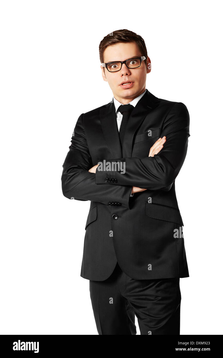 Portrait of young man against white background Stock Photo - Alamy