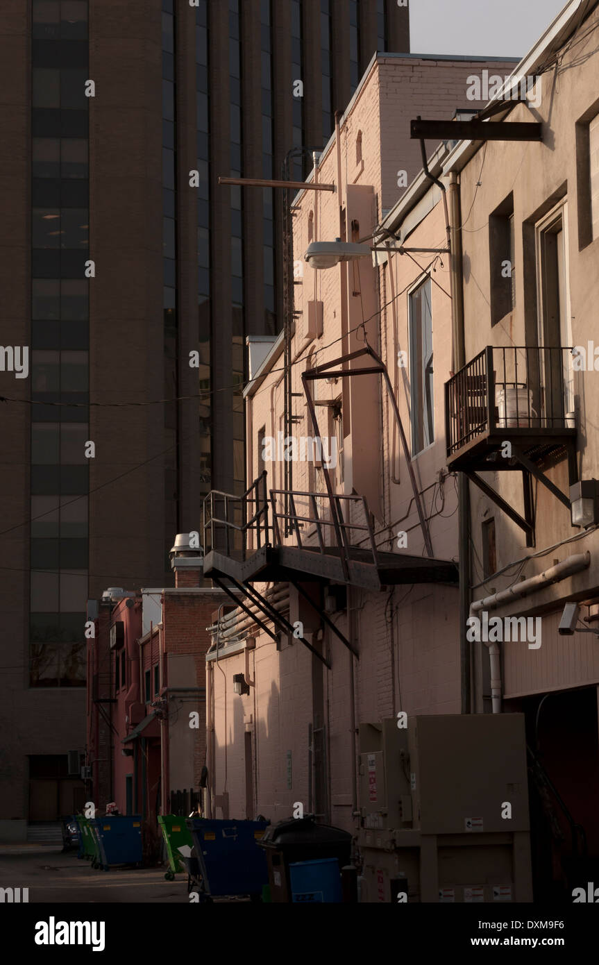 An alley behind commercial buildings in downtown Boise, Idaho Stock Photo Alamy