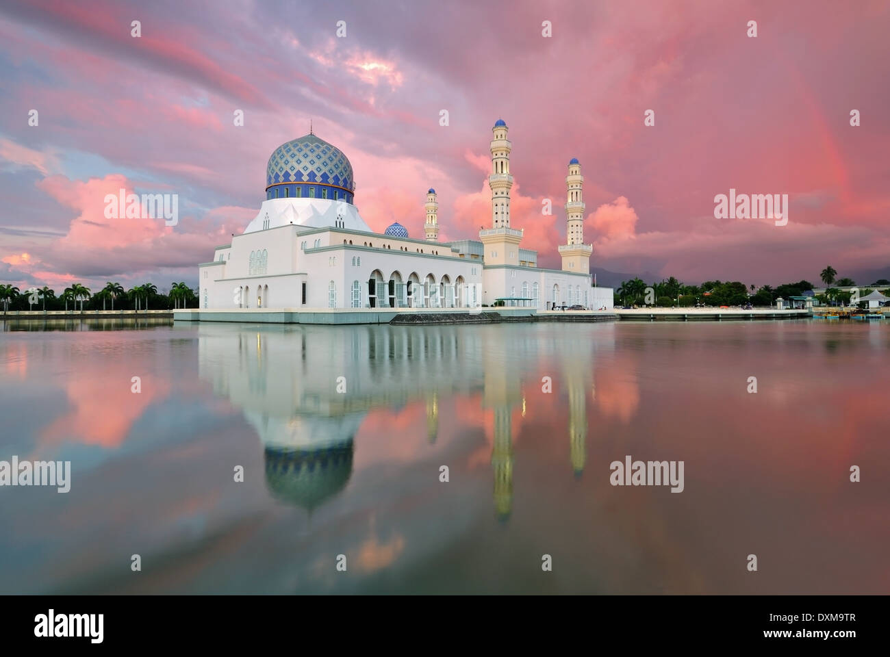 Kota Kinabalu City Floating Mosque, Sabah Borneo East Malaysia Stock Photo