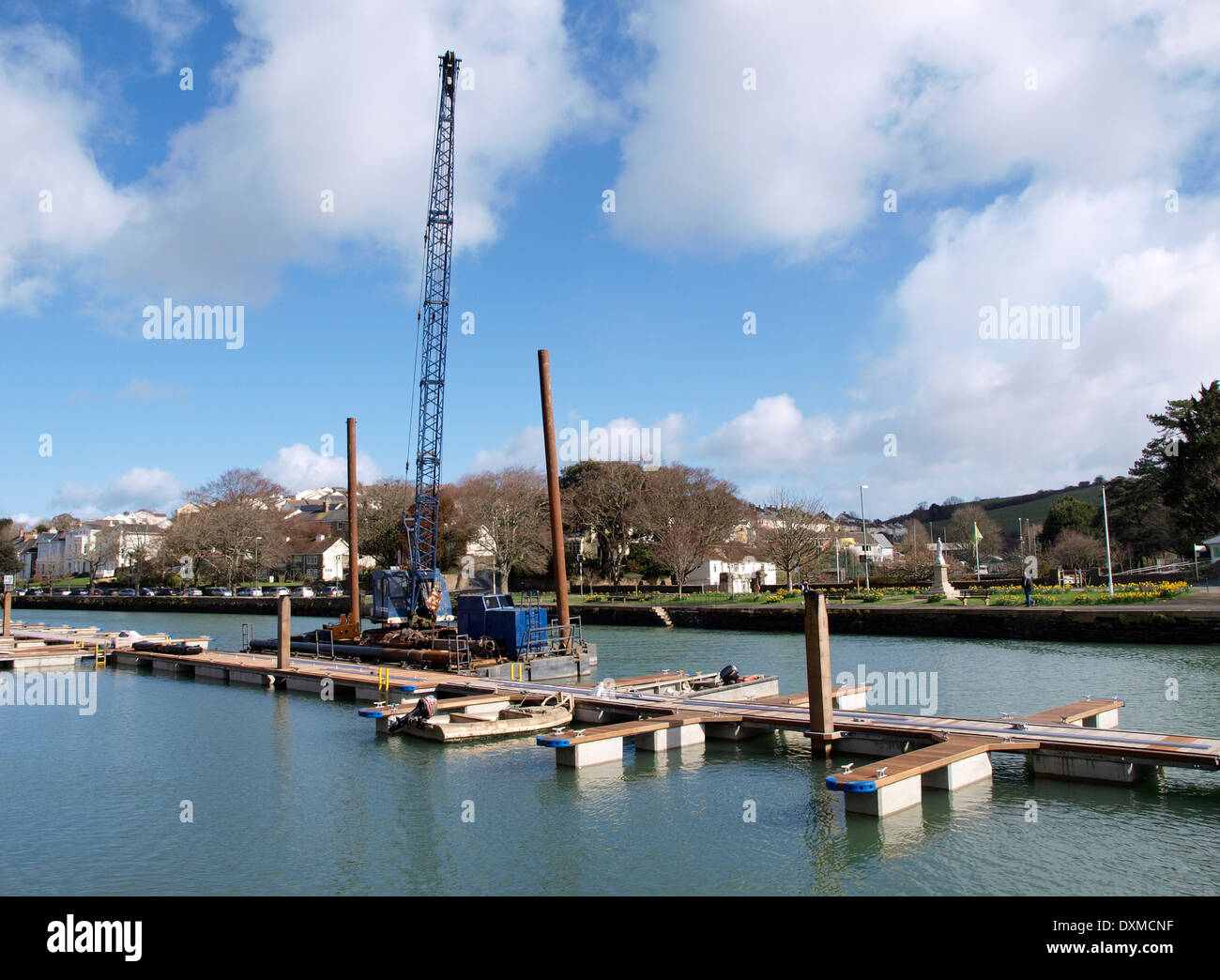 New pontoons being built, Kingsbridge, Devon, UK 2014 Stock Photo