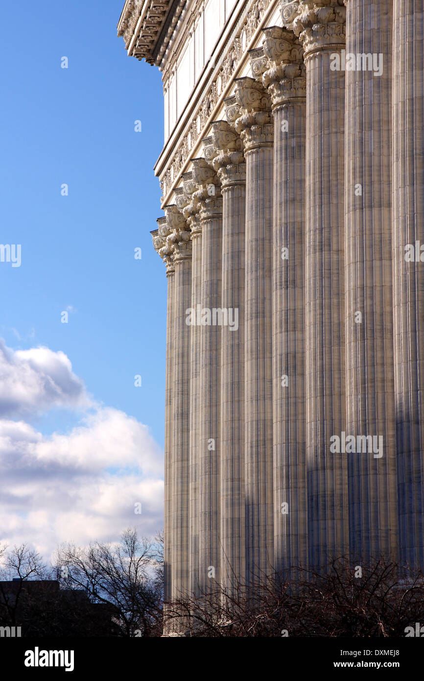 Classicist colonnades with Corinthian capitols as can be found in many official buildings of the 19th and 20th century. Stock Photo