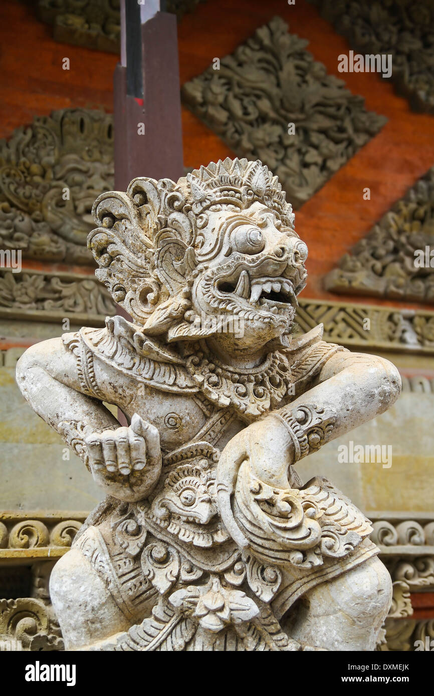 Indonesia, Bali, Batuan Temple, view to statue of Hindu god, close-up Stock Photo