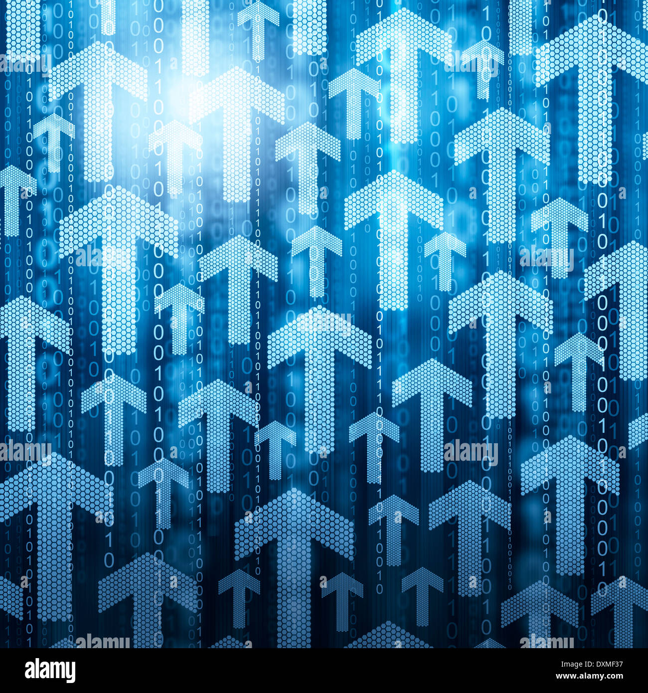 Arrows and binary code Stock Photo - Alamy