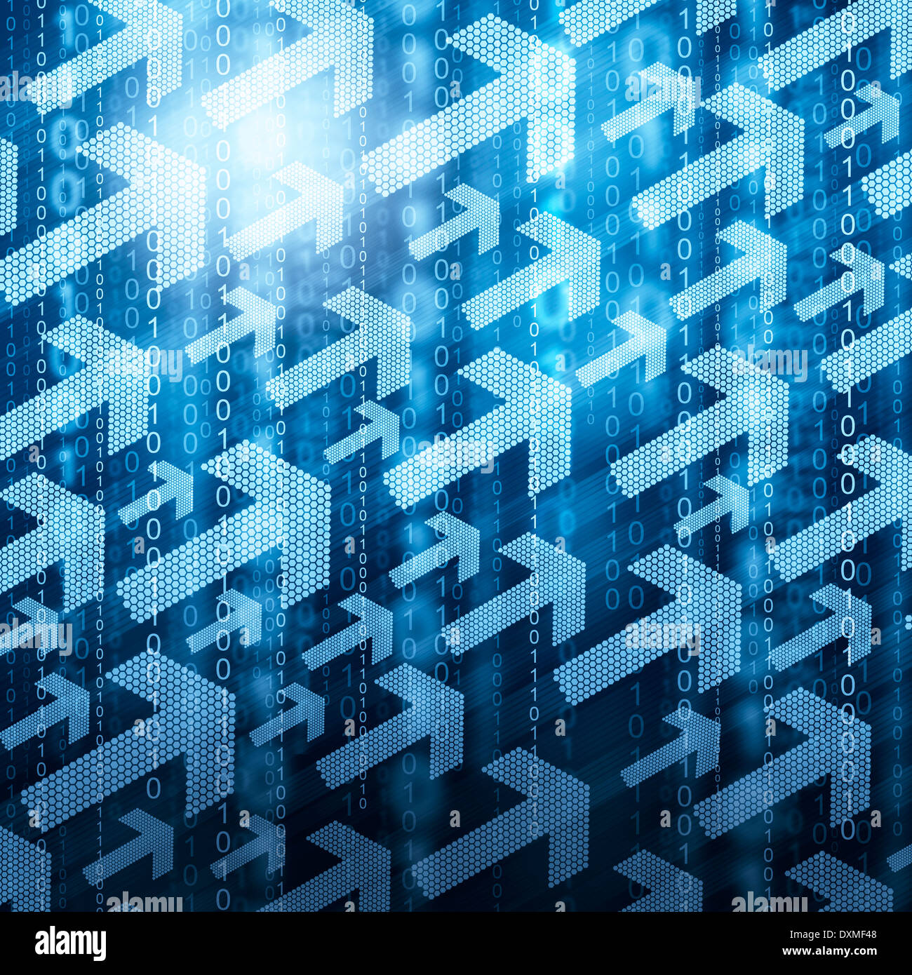 Arrows and binary code Stock Photo - Alamy