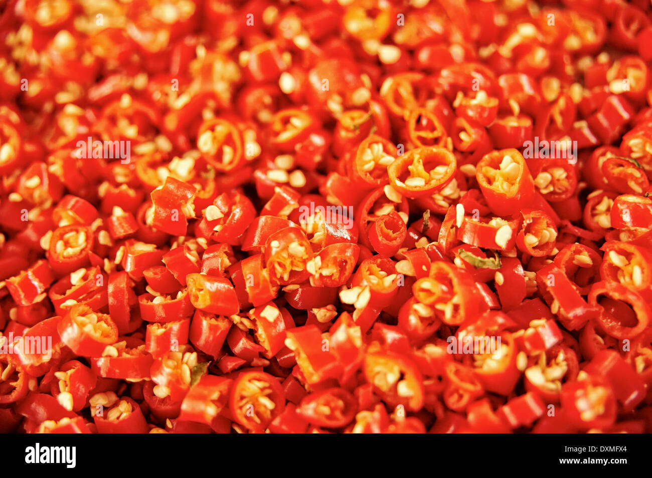 Chopped hot chili peppers Stock Photo Alamy
