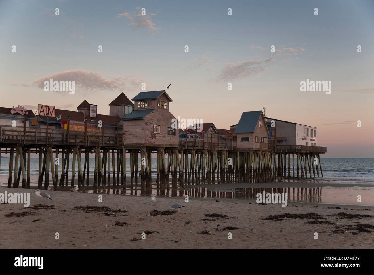 Pier at Old Orchard Beach, Maine Stock Photo