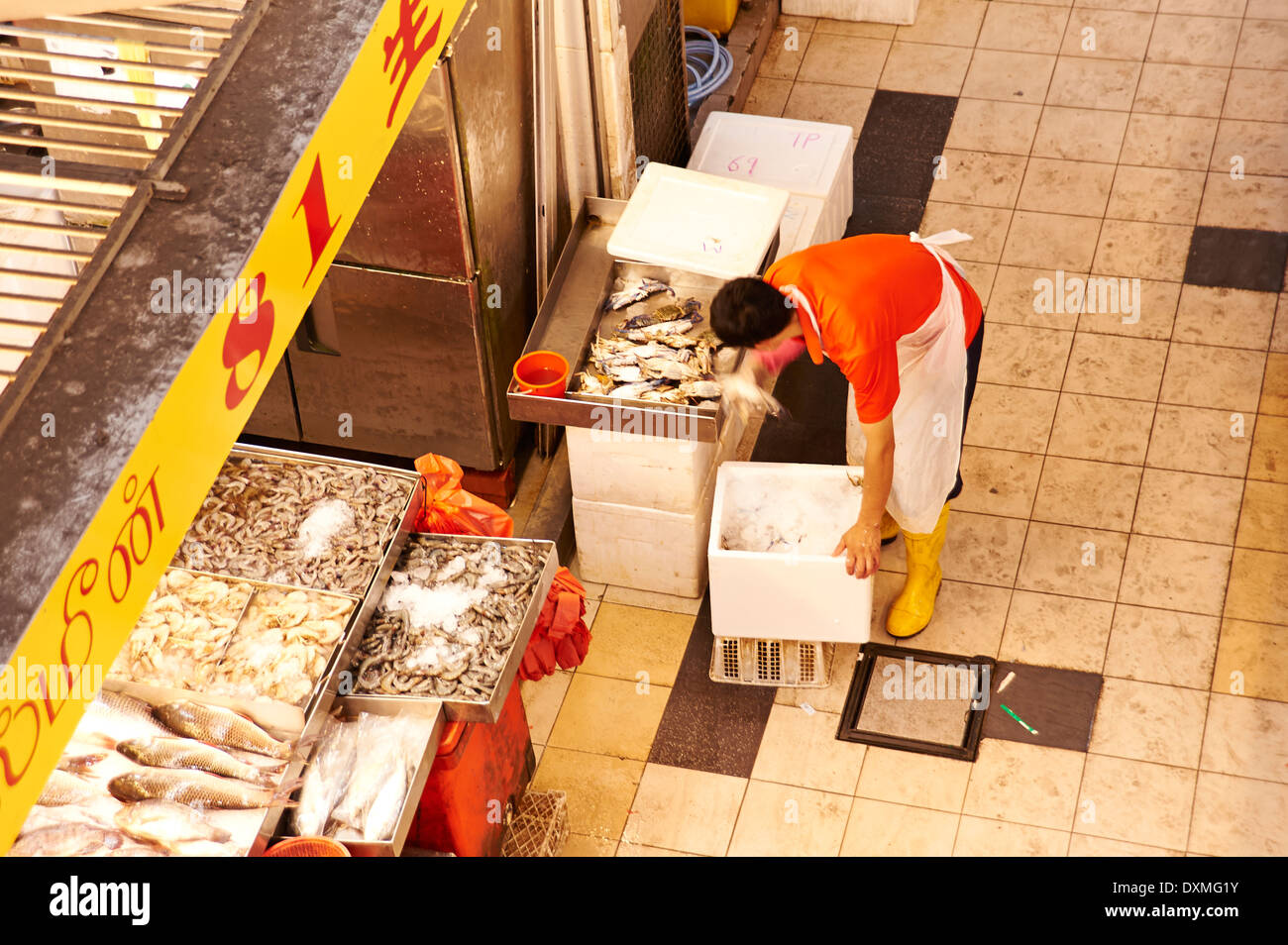 Fish market in Singapore Stock Photo Alamy