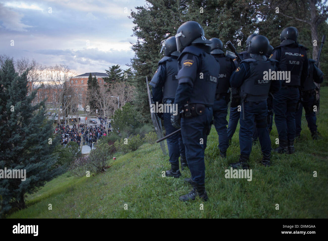 Madrid, Spain. 26th Mar, 2014. Riot police during the second day of ...