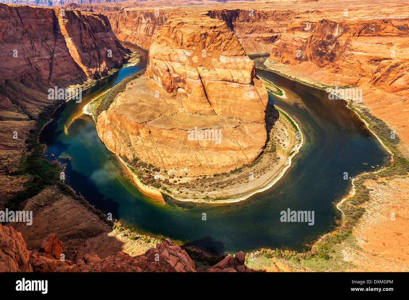 Horizontal view of famous Horseshoe Bend at Utah, USA Stock Photo Alamy