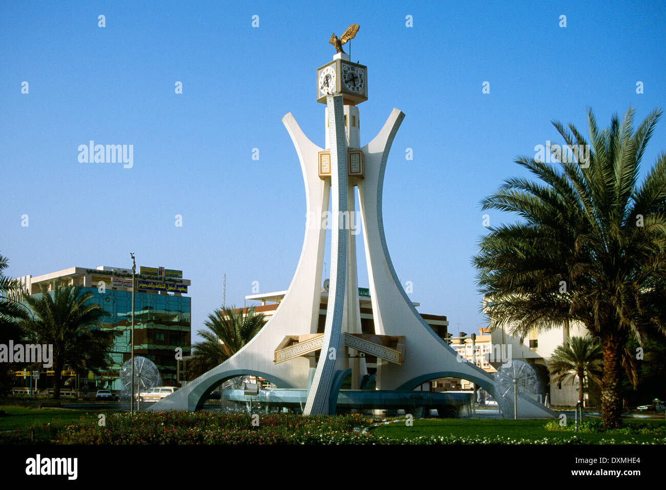 Abu Dhabi UAE Al Ain 1994 Clock Tower Roundabout Stock Photo Alamy