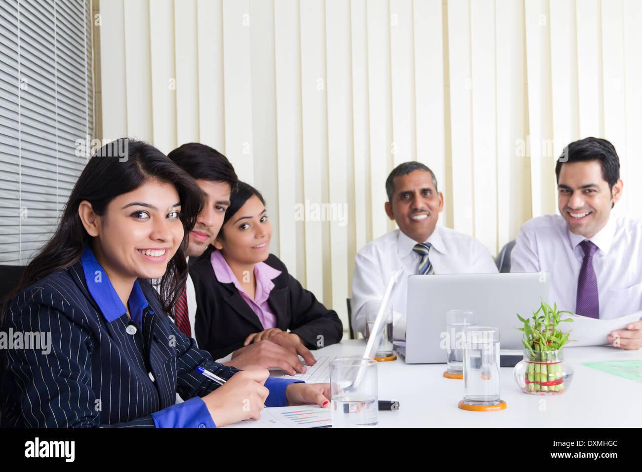 Indian Business People Meeting in Office Stock Photo - Alamy