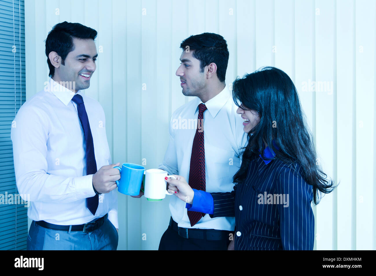Indian Business People Drinking Tea Stock Photo