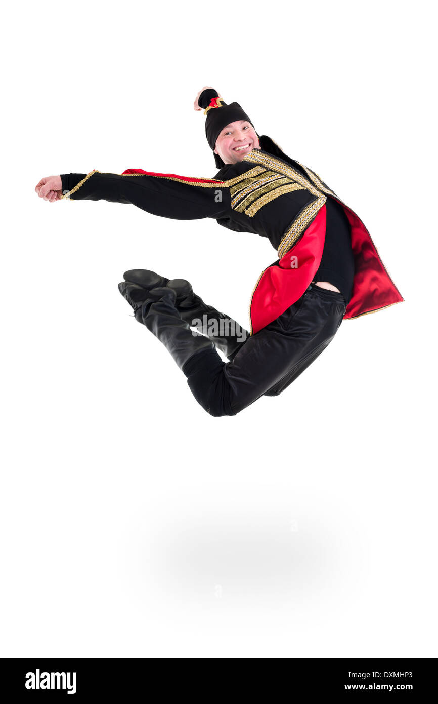 Handsome man jumping. Stock Photo